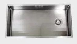 ABK Bingara Extra Large Stainless Steel Sink 80x40cm with Asymmetric Drain, Undermount, Topmount, and Flushmount Installation BIN80LFVI