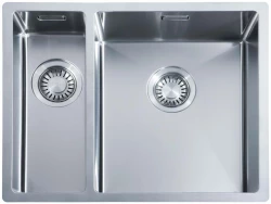 ABK Bingara one and a half stainless steel sink 15x40+34x40 cm flush mount undermount and top mount BIN1534FVI