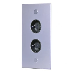 Thebo plug with 2 sockets, earth pin ST3007/20 stainless steel