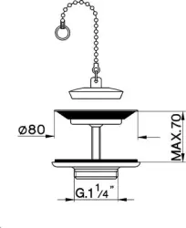 Cisal basin plug with stop chain bronze ZA00160027