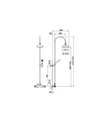 Cisal Arcana Ceramic Thermostatic Shower Column Gold AC00408024