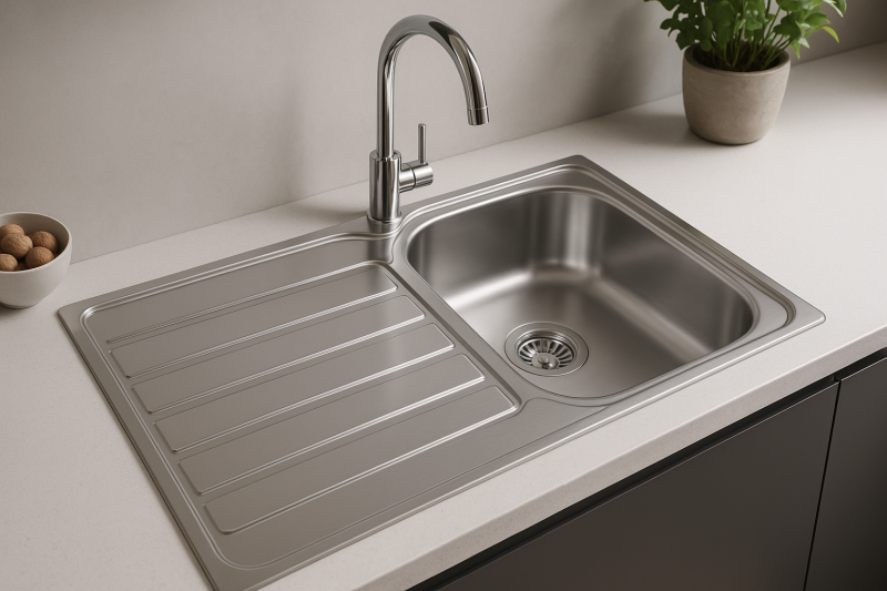 Franke Spark SKX 611 stainless steel Inset kitchen sink with drainer 86x50cm 101.0713.206