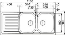 Franke Spark Double sink SKX 621 inset 1010315543