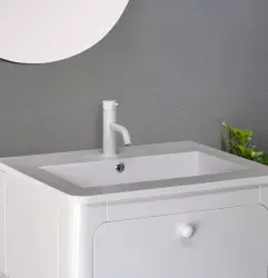 Waterevolution Flow washbasin tap matt white T110BR