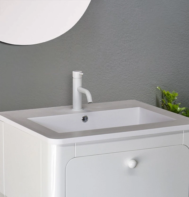 Waterevolution Flow washbasin tap matt white T110BR