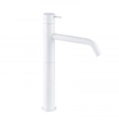 Waterevolution Flow washbasin tap high spout for washbasins incl. click plug matt white T115BR