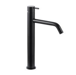 Waterevolution Flow washbasin tap high spout for washbasins incl. click plug matt black T115PR