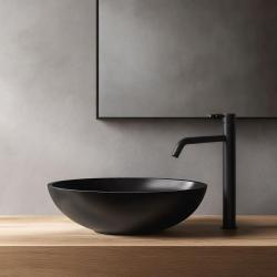 Waterevolution Flow washbasin tap high spout for washbasins incl. click plug matt black T115PR