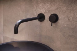 Waterevolution Flow built-in washbasin tap matt black with spout 25cm T116BPR-25