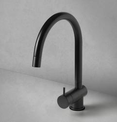 Waterevolution Flow Kitchen mixer with extractable shower and swivel spout Black T155PR