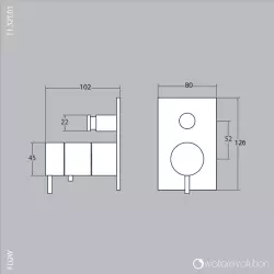 Waterevolution Flow Built-in Shower Thermostat with 2 outlets Matte Black T132TBPR