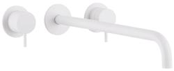 Waterevolution Flow 3-hole Built-in Washbasin Faucet Matte White with spout 25 cm T1163FBR-25