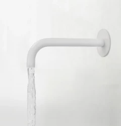 Waterevolution Flow Consealed bath spout 150mm White T1671BR