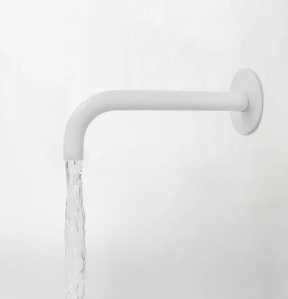 Waterevolution Flow Consealed bath spout 150mm White T1671BR