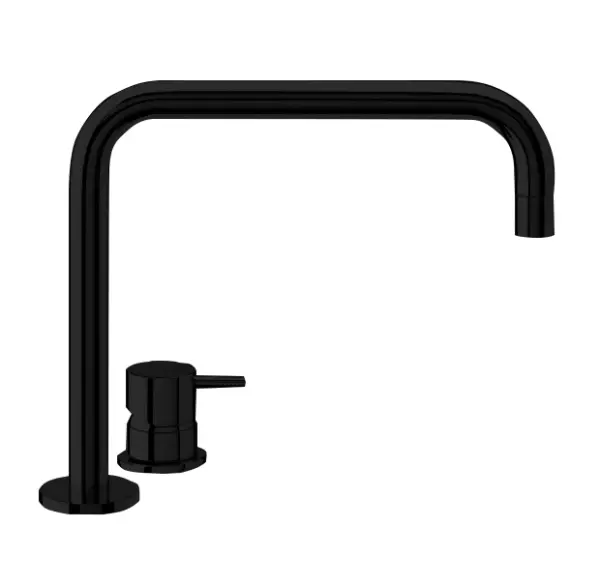 Waterevolution Flow Washbasin mixer with 2 holes and automatic stop & go valve H Black T112HPR