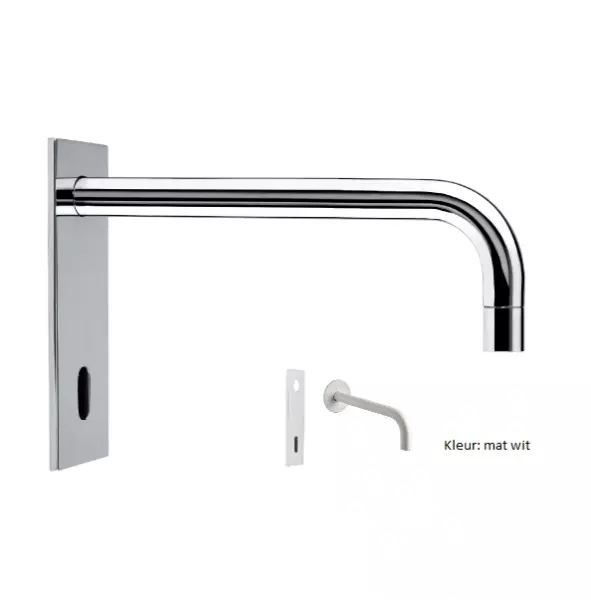 Waterevolution Flow Electronic Consealed monobloc washbasin tap, 25 cm spout, electric with automatic stop & go valve White T1161EEBR-25