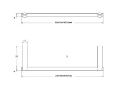 Waterevolution S22 Simple towel rail 200 mm Stainless steel A410IE