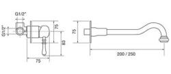 PB Classic classic built-in single lever washbasin tap 20cm chrome 1208592652