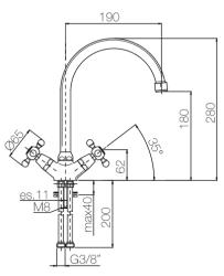 PB Old fashion kitchen faucet V1905 Bronze 1208606672