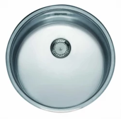 Reginox R26076 round stainless steel kitchen sink L18390 comfort flush-mounted inset and undermount T2903LLU0