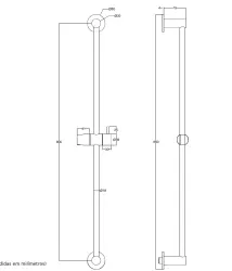 Waterevolution Flow Sliding shower rail Chrome T166001