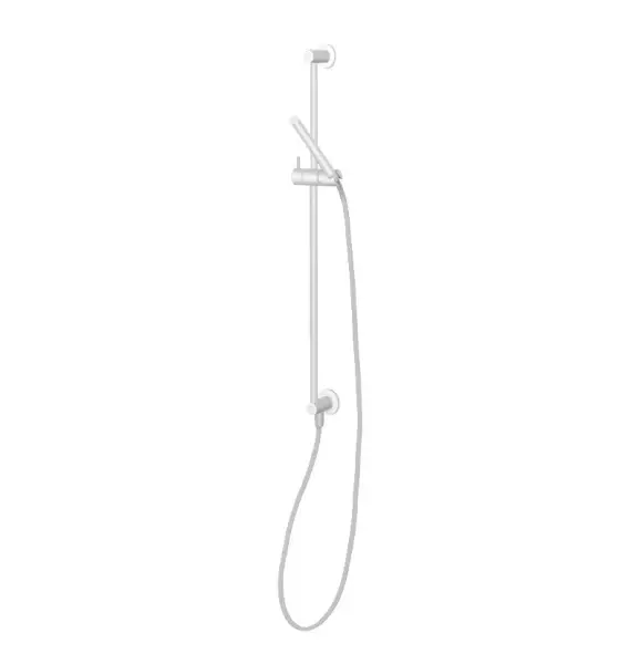 Waterevolution Flow Directional sliding whoer rail with outlet, flexible and handshower White T1661BR