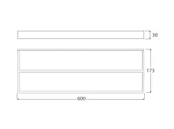 Waterevolution Deep Double towel rail 600 mm Black A212DPR