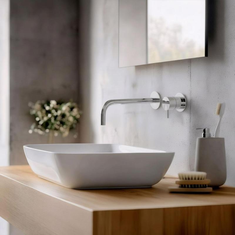 Waterevolution Flow built-in washbasin faucet chrome spout 21cm T116B01-21