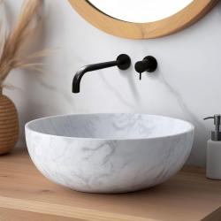 Waterevolution Flow built-in washbasin tap matt black with spout 21cm T116BPR-21
