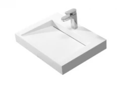 Solid-S Quatra washbasin solid surface matte white without tap hole 60x45.5cm 1208775682