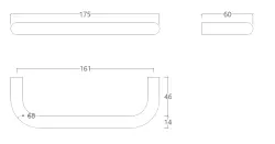 Waterevolution Flow Simple towel rail 175 mm Stainless steel A110IE