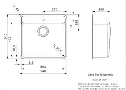 Reginox Kitchen Sink Ohio 50x40 Tapwing Midnight Sky R26366