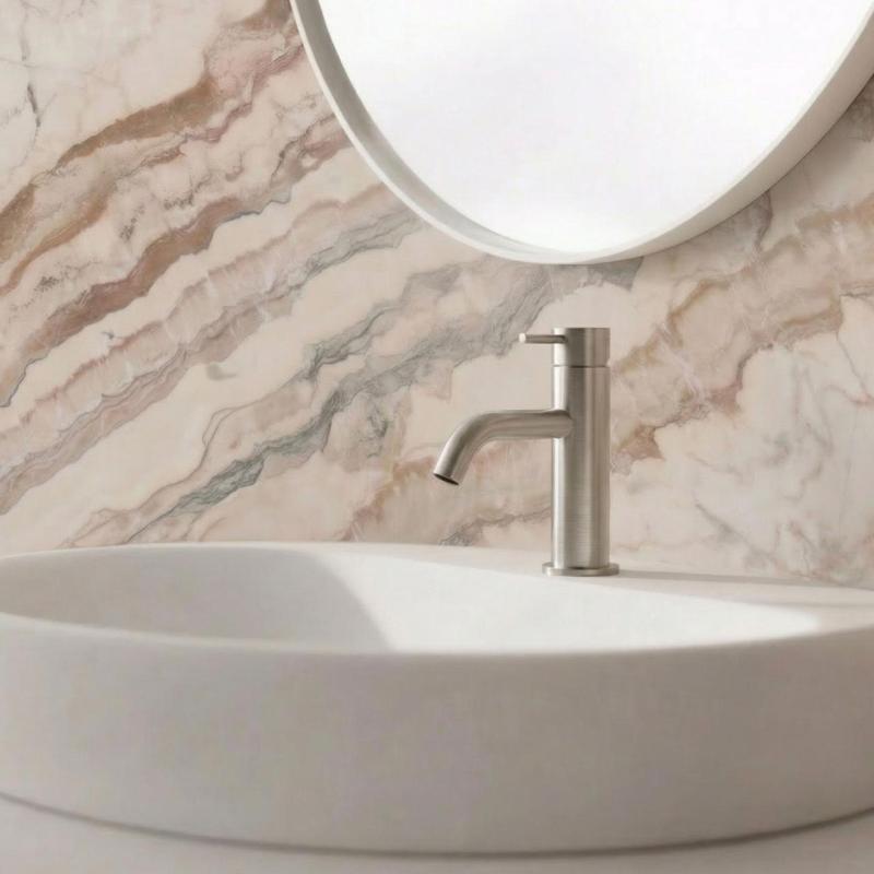 Waterevolution Flow low washbasin faucet stainless steel T110IE