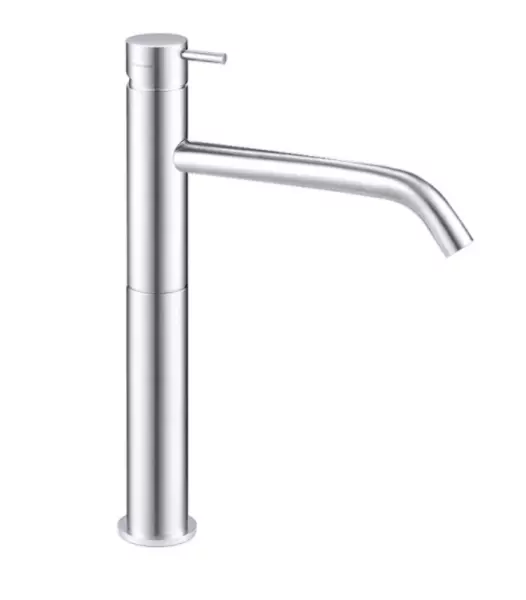 Waterevolution Flow washbasin tap high spout for washbasins incl. click plug completely stainless steel T115IE