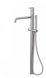 Waterevolution Flow freestanding bath mixer with hand shower full stainless steel T133IE