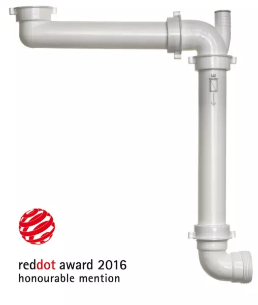 Space-saving siphon red dot award for a kitchen sink 1208816602