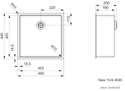 Reginox New York Comfort kitchen stainless steel sink 40x40 R27639