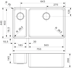 Reginox Ohio 18x40 + 50x40 double stainless steel kitchen sink B09H8LLU08RDM.1 R15704