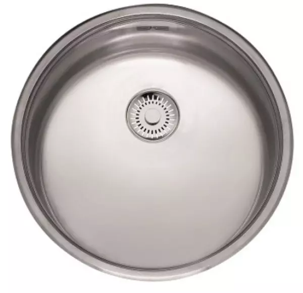 Reginox R18390 round stainless steel inset kitchen sink with new plug T2903RLU06GDS R26168