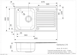 Reginox Centurio 10 CC small stainless steel kitchen sink with drainer flush-mounted B49S3LLU05GDS