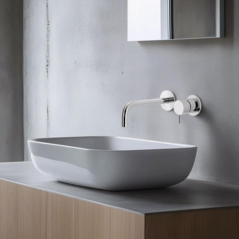 Waterevolution Flow built-in washbasin faucet chrome spout 15cm T116B01-15