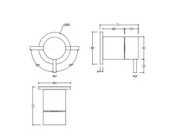 Waterevolution Flow Consealed 2 exits diverter round back plate Chrome T1482S01 