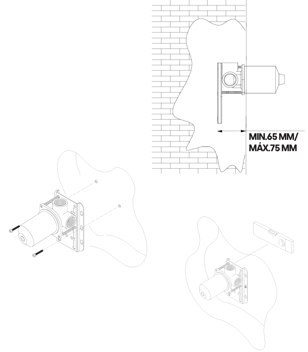 Waterevolution Flow Built-in Shower Thermostat with 2 outlets full stainless steel 1208852642