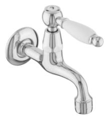 PB Classic wall washbasin tap with white lever cold water chrome 1208853472