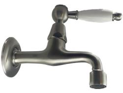 PB Classic wall washbasin tap with white lever cold water stainless steel 1208853532