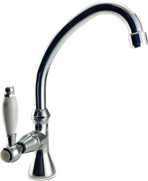 PB Classic washbasin tap with white lever cold water with high spout chrome 1208853652