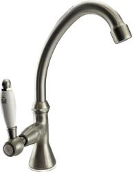 PB classic washbasin tap with white lever cold water with high spout stainless steel 1208853702