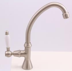 PB classic washbasin tap with white lever cold water with high spout stainless steel 1208853702