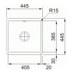 Franke sink Fraceram Cube KBK 110.40 Glacier undermount 1260335711