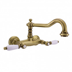 PB classic wall tap White handles Bronze 1208854182